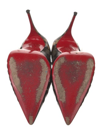 Christian Louboutin Patent Leather Animal Print Pumps