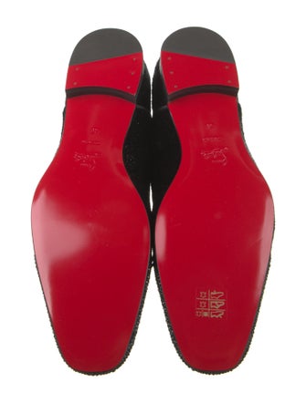 Christian Louboutin Velvet Crystal Embellishments Oxfords