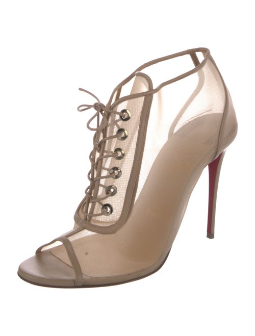 Christian Louboutin Mesh Mesh Accents T-Strap Sandals