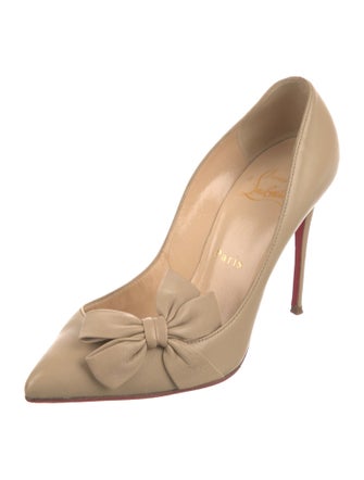 Christian Louboutin Leather Bow Accents Pumps