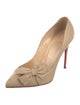 Christian Louboutin Leather Bow Accents Pumps