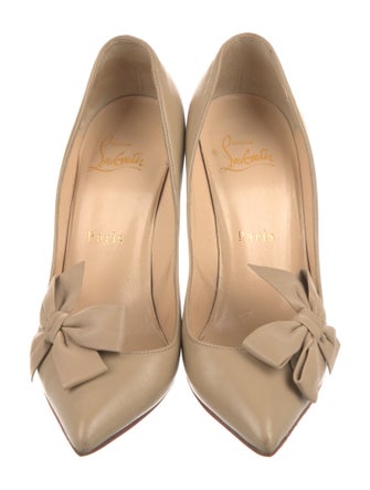 Christian Louboutin Leather Bow Accents Pumps