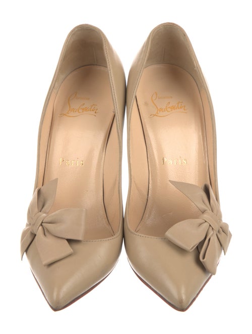 Christian Louboutin Leather Bow Accents Pumps