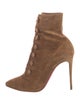 Christian Louboutin Suede Lace-Up Boots