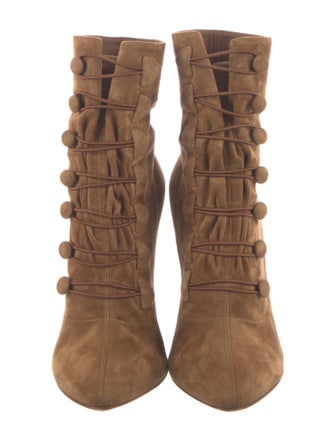 Christian Louboutin Suede Lace-Up Boots