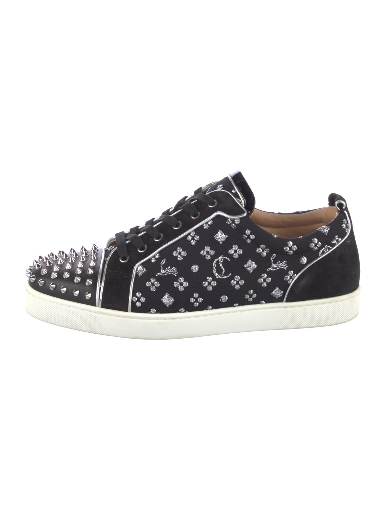 Christian Louboutin Spike Accents Printed Sneakers