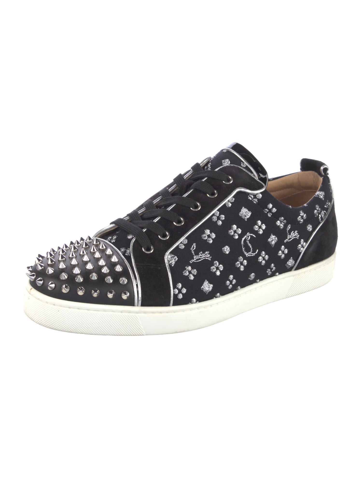 Christian Louboutin Spike Accents Printed Sneakers
