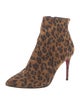 Christian Louboutin Suede Animal Print Boots