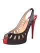 Christian Louboutin Leather Cutout Accent Slingback Pumps