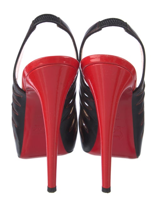 Christian Louboutin Leather Cutout Accent Slingback Pumps