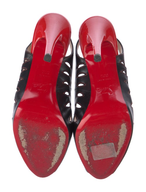Christian Louboutin Leather Cutout Accent Slingback Pumps