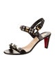Christian Louboutin Leather Studded Accents Slingback Sandals