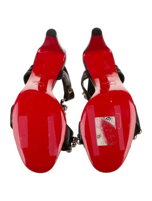 Christian Louboutin Leather Studded Accents Slingback Sandals