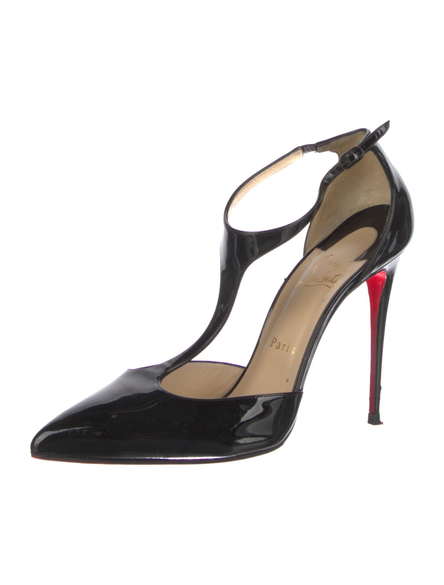 Christian Louboutin Patent Leather T-Strap Pumps