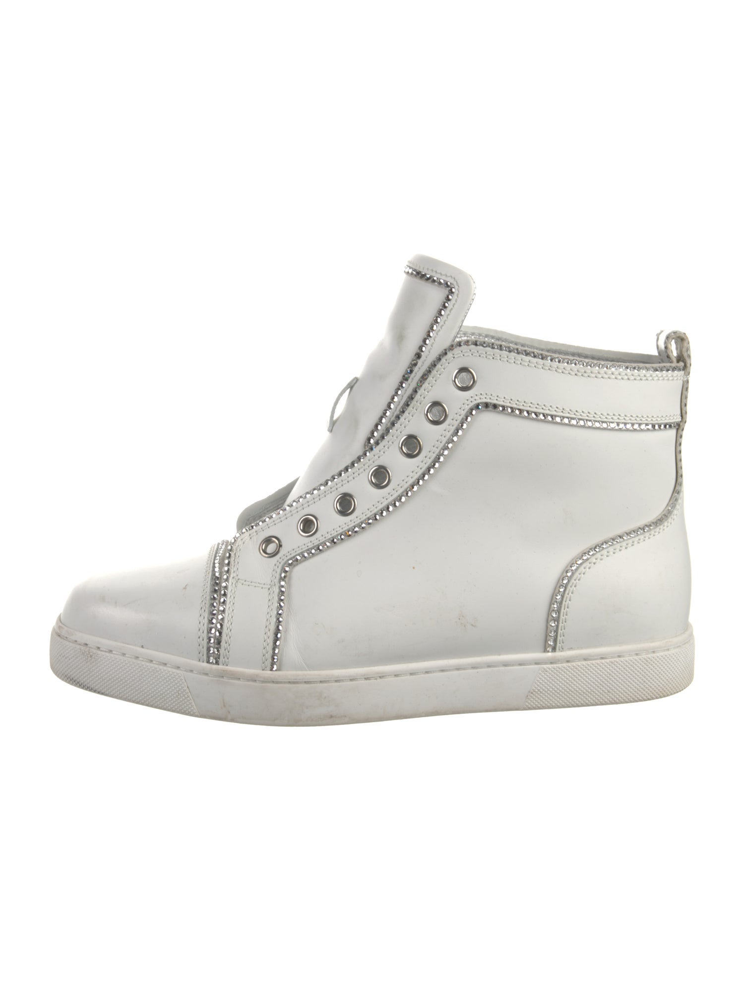 Christian Louboutin Leather Crystal Embellishments Sneakers