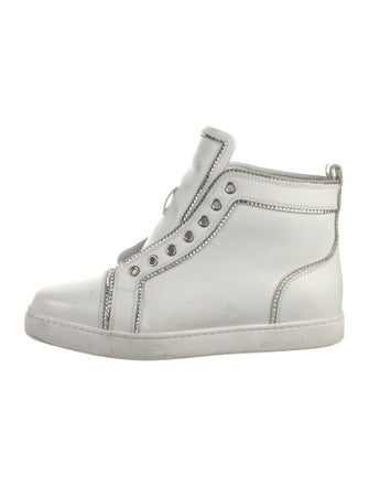 Christian Louboutin Leather Crystal Embellishments Sneakers