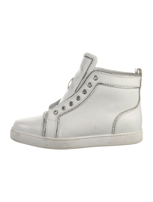 Christian Louboutin Leather Crystal Embellishments Sneakers