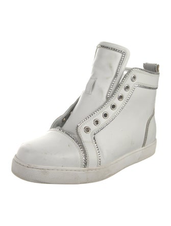 Christian Louboutin Leather Crystal Embellishments Sneakers