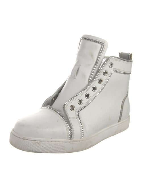 Christian Louboutin Leather Crystal Embellishments Sneakers