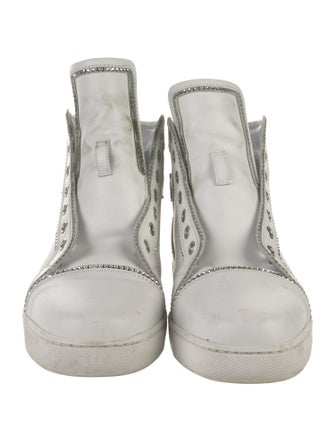 Christian Louboutin Leather Crystal Embellishments Sneakers