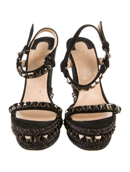Christian Louboutin Suede Studded Accents Espadrilles