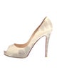 Christian Louboutin Embossed Leather Animal Print Pumps