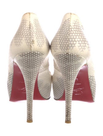 Christian Louboutin Embossed Leather Animal Print Pumps