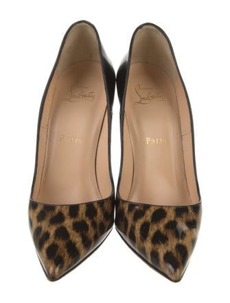 Christian Louboutin Patent Leather Animal Print Pumps