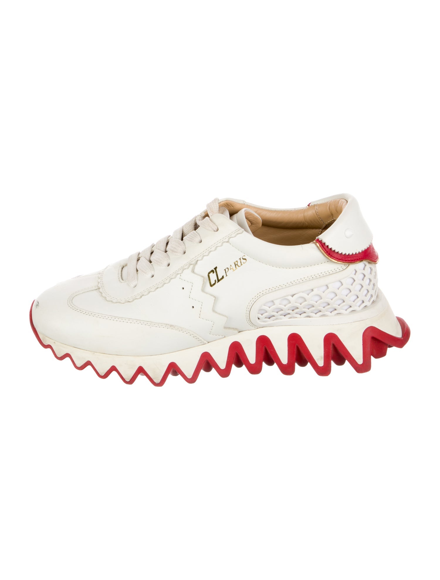 Christian Louboutin Spike Accents Leather Sneakers