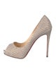 Christian Louboutin Spike Accents Glitter Accents Pumps