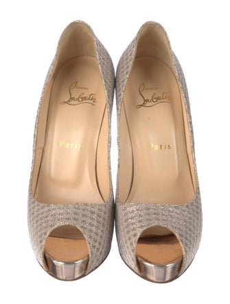 Christian Louboutin Spike Accents Glitter Accents Pumps