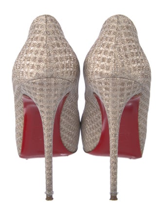 Christian Louboutin Spike Accents Glitter Accents Pumps