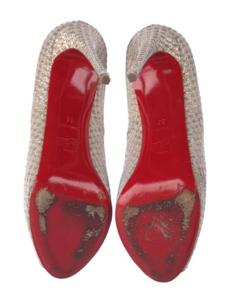 Christian Louboutin Spike Accents Glitter Accents Pumps