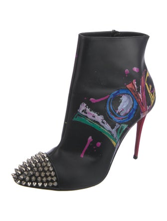Christian Louboutin Spike Accents Leather Boots