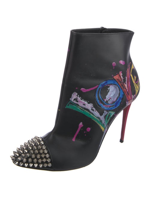Christian Louboutin Spike Accents Leather Boots
