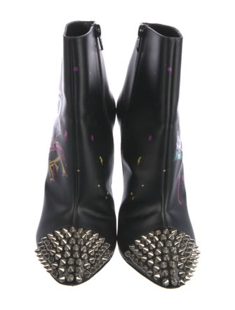 Christian Louboutin Spike Accents Leather Boots