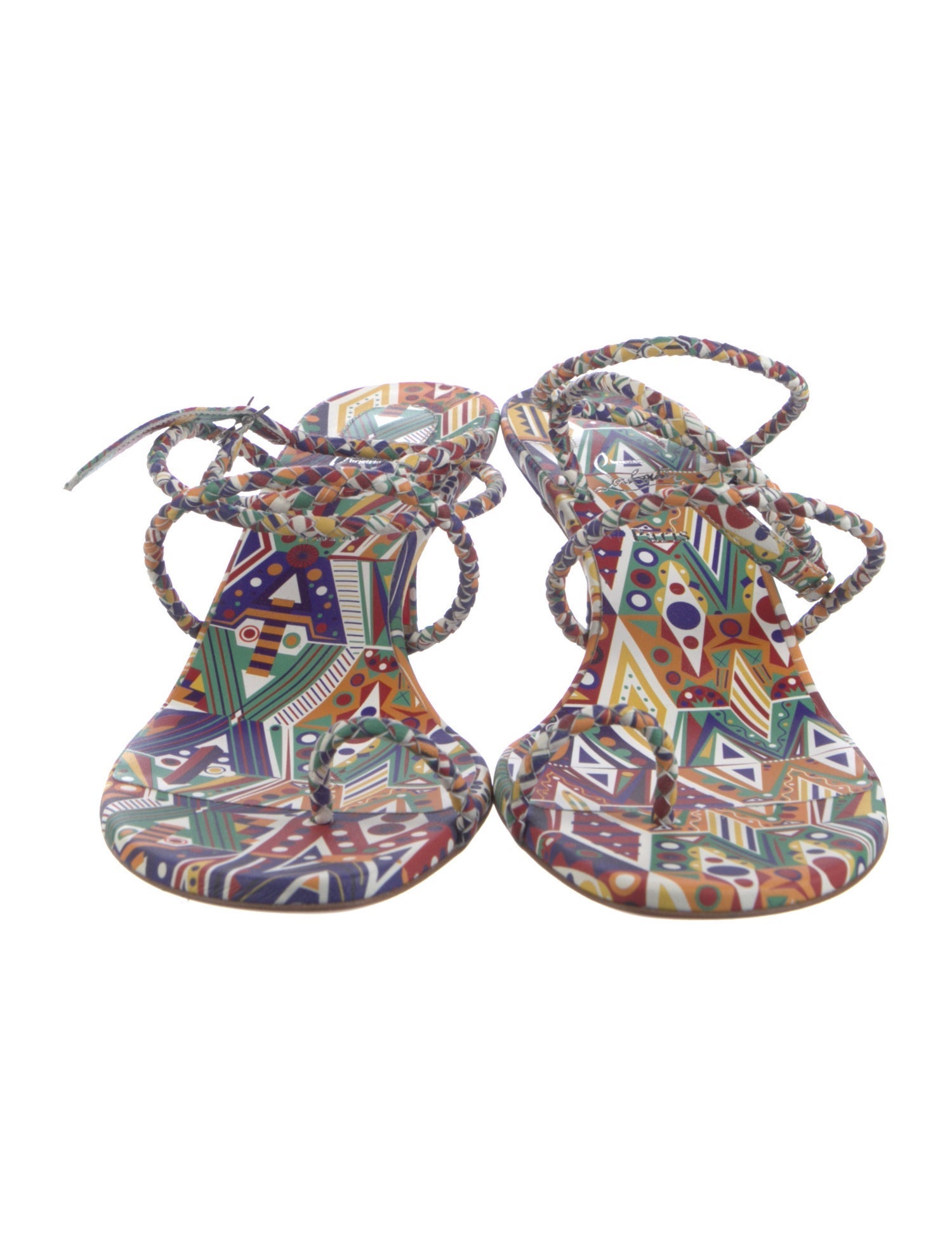 Christian Louboutin Leather Printed Sandals