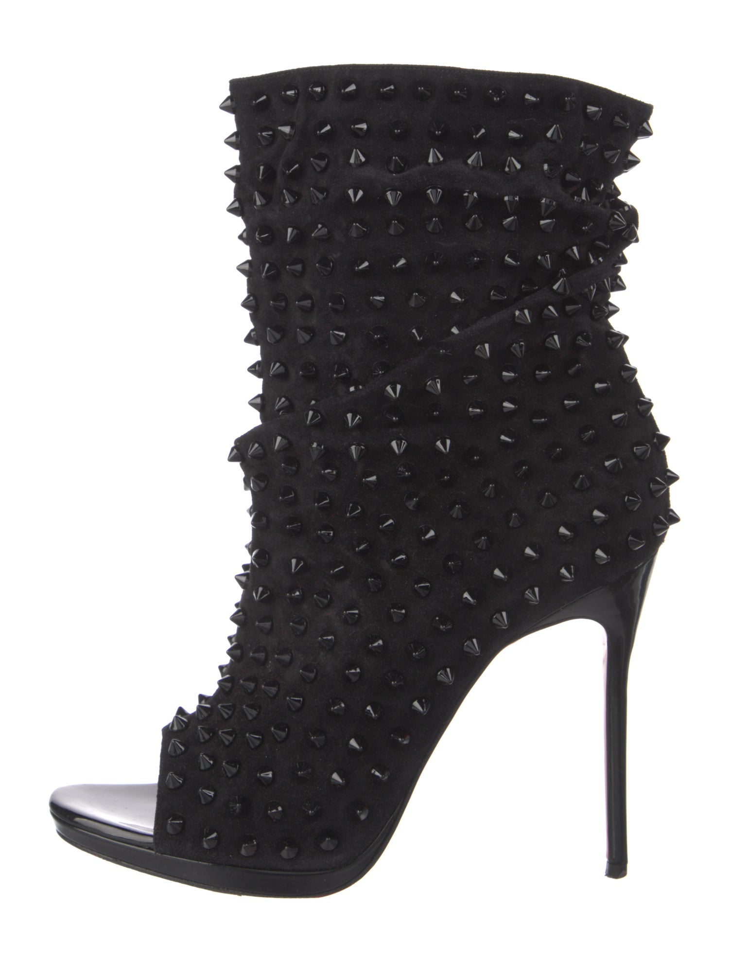 Christian Louboutin Spike Accents Suede Boots