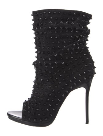 Christian Louboutin Spike Accents Suede Boots