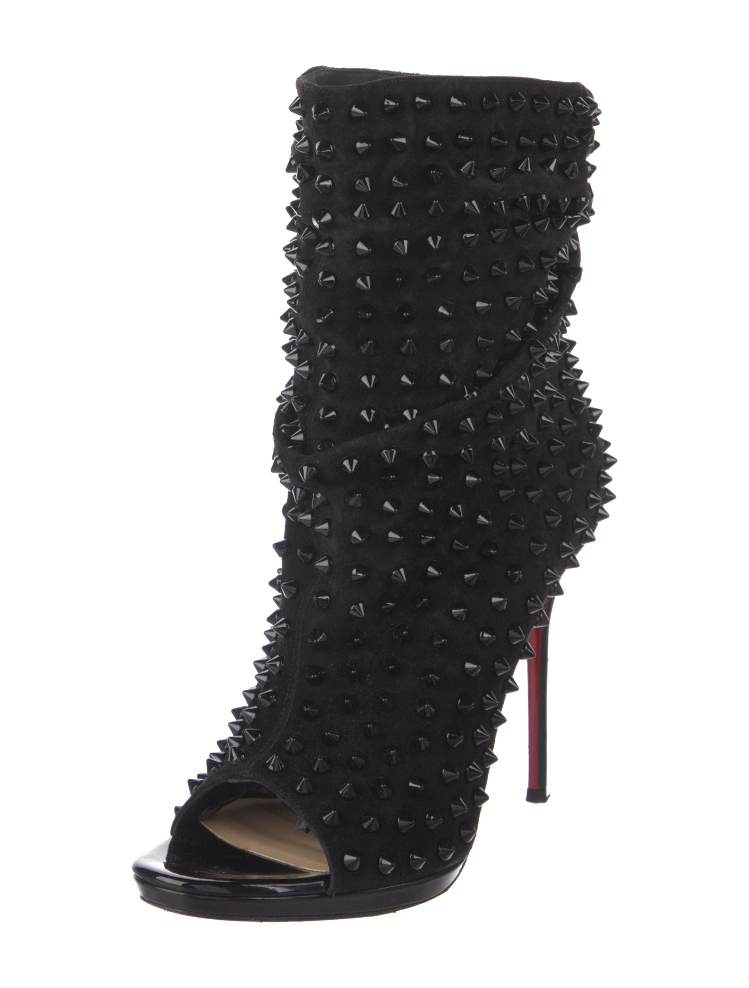 Christian Louboutin Spike Accents Suede Boots