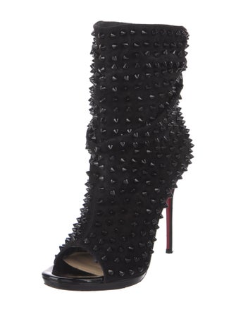 Christian Louboutin Spike Accents Suede Boots