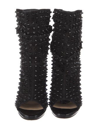 Christian Louboutin Spike Accents Suede Boots