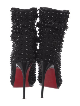 Christian Louboutin Spike Accents Suede Boots