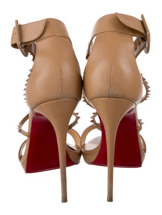 Christian Louboutin Spike Accents Leather Sandals