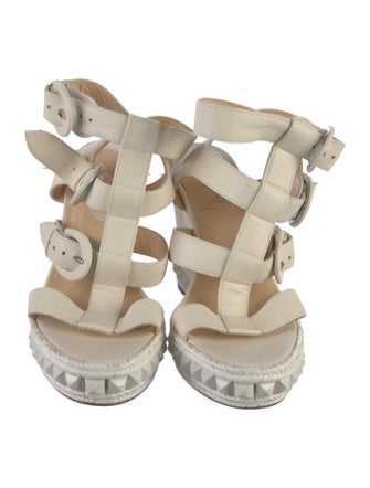 Christian Louboutin Leather Studded Accents Gladiator Sandals