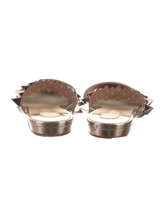 Christian Louboutin Spike Accents Glitter Mules