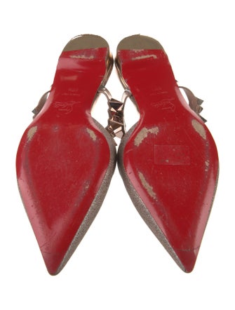 Christian Louboutin Spike Accents Glitter Mules