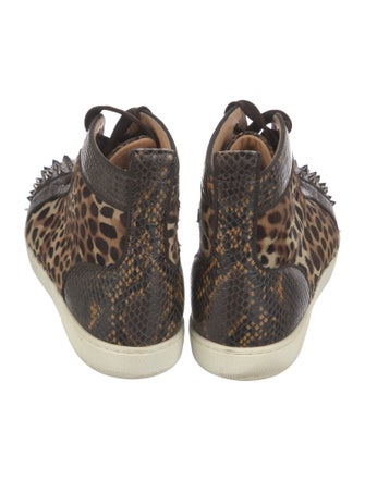 Christian Louboutin Spike Accents Ponyhair Sneakers