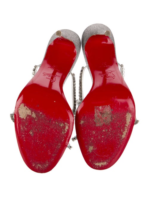Christian Louboutin Glitter Crystal Embellishments Slides