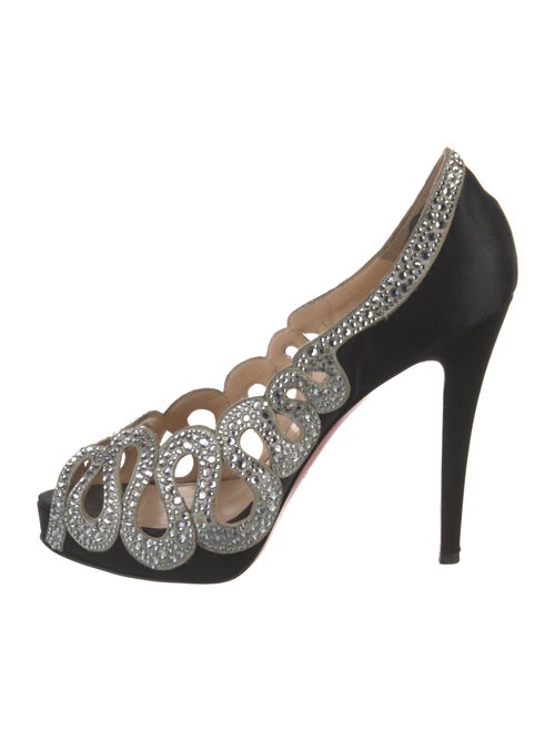 Christian Louboutin Satin Crystal Embellishments Pumps